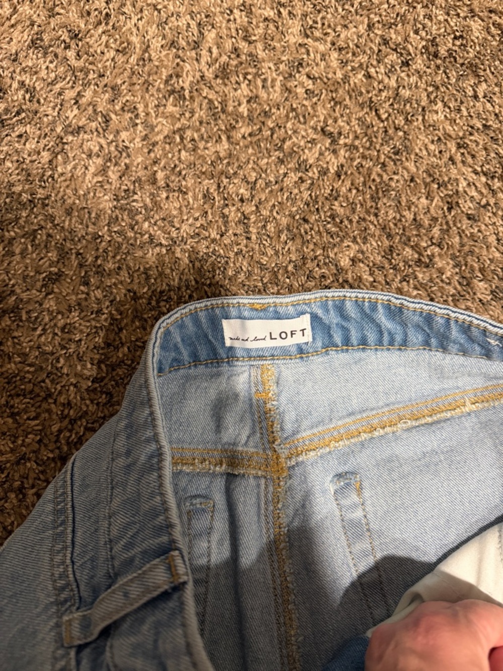 LOFT Light Blue Wide-Leg Cropped Jeans with Frayed Hem - Picture 2 of 4